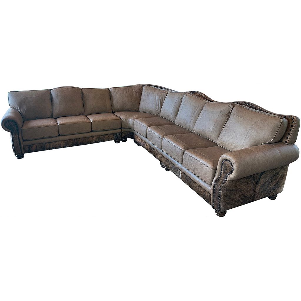 Cowhide Curved Leather Sectional Sofa