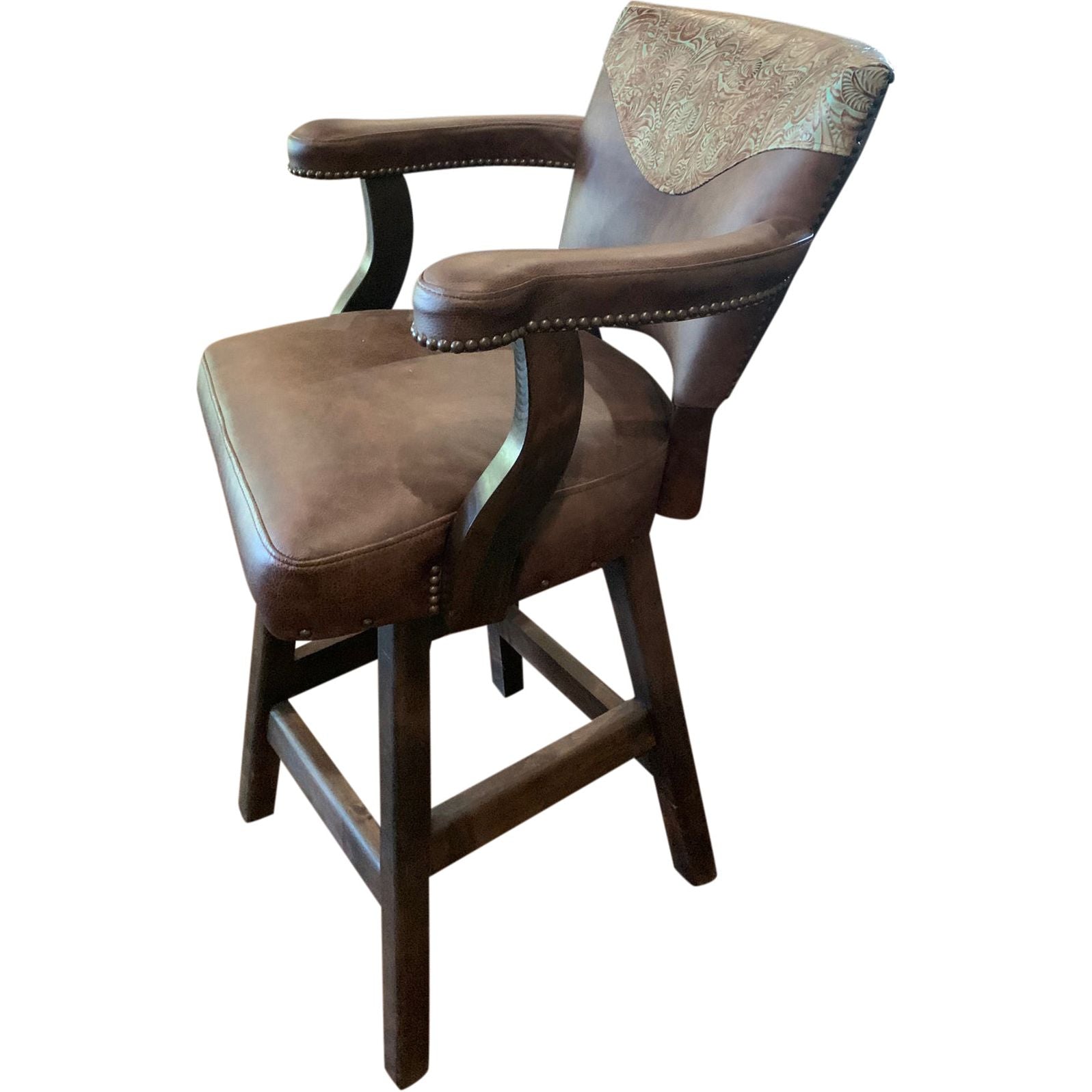 Western Leather Barstool