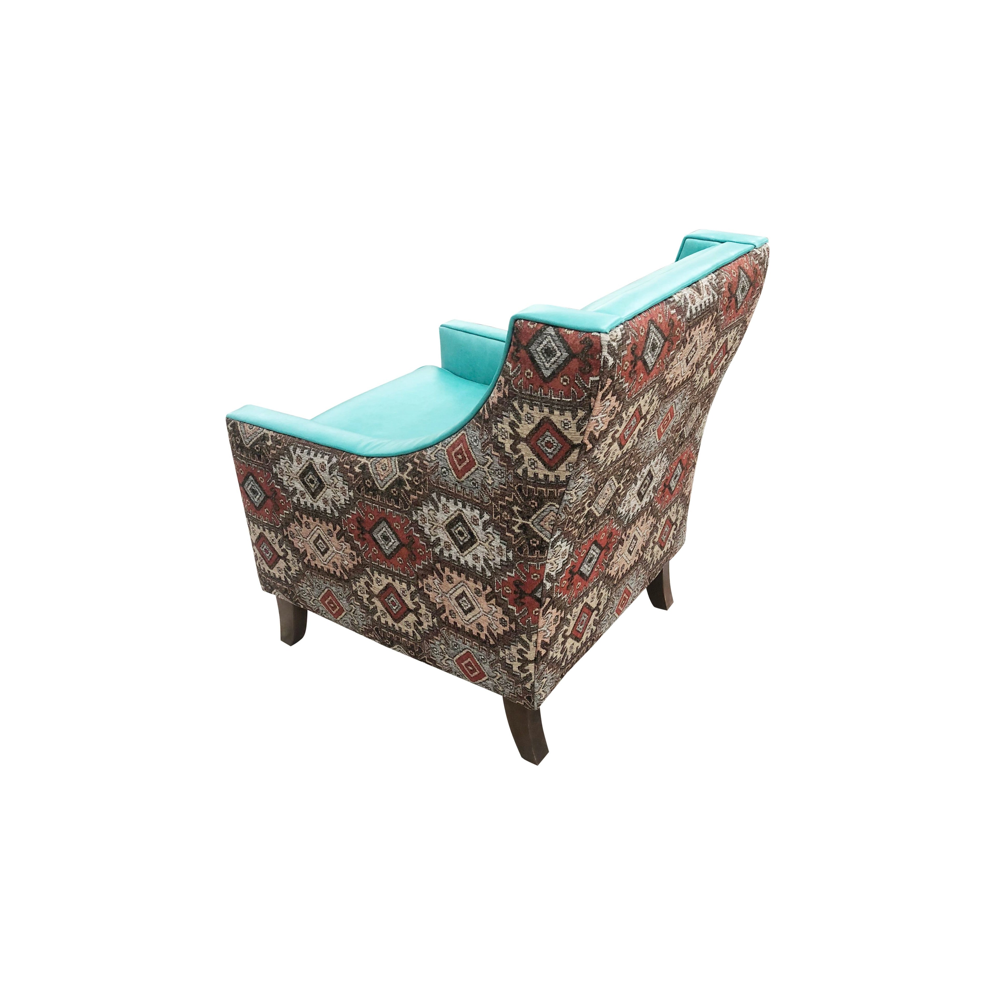 Albuquerque Turquoise Leather Lounge Chair