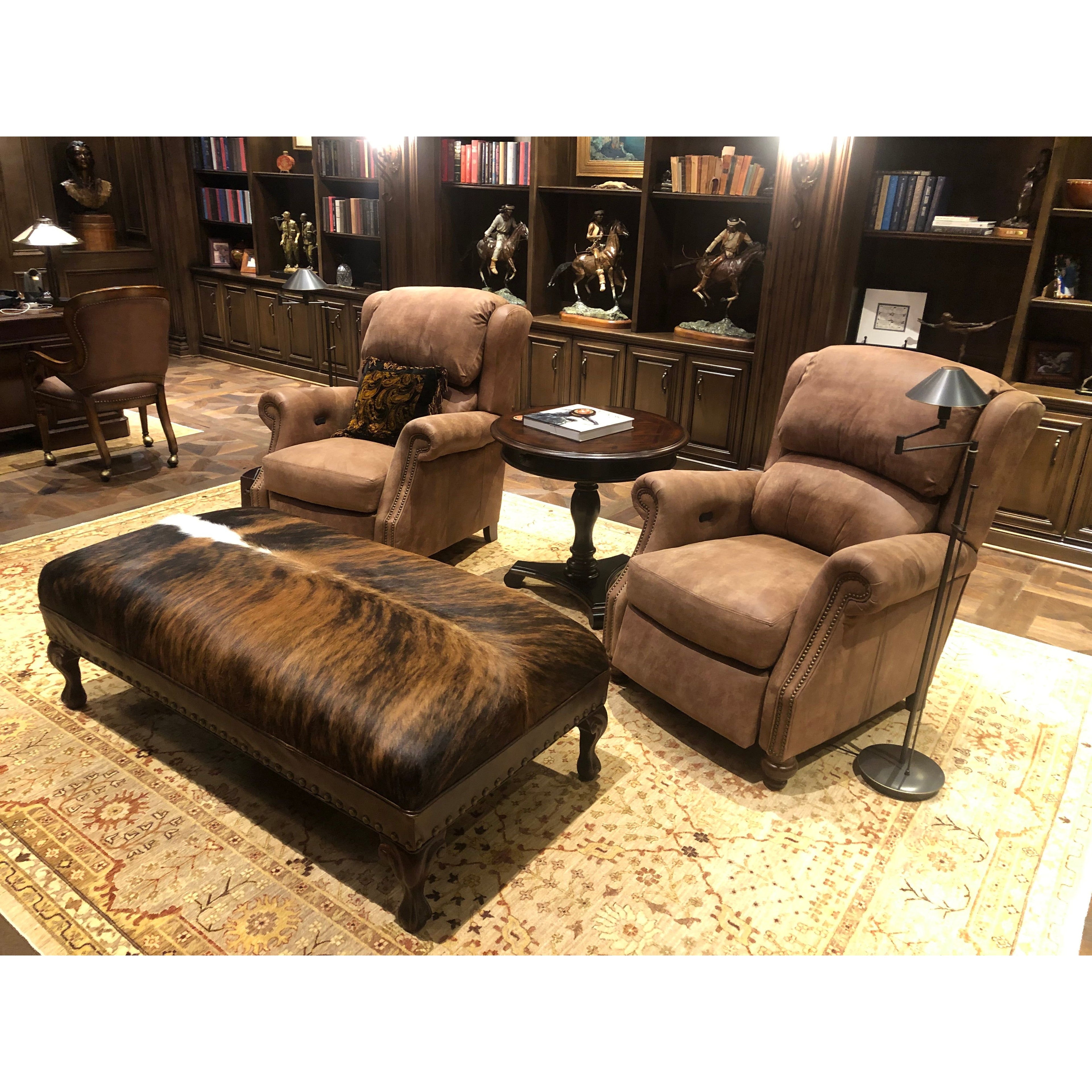 Amarillo Cowhide Large Rectangle Ottoman