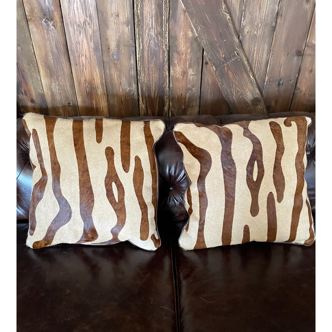 Faux Zebra Pillow Pair #1 & #2