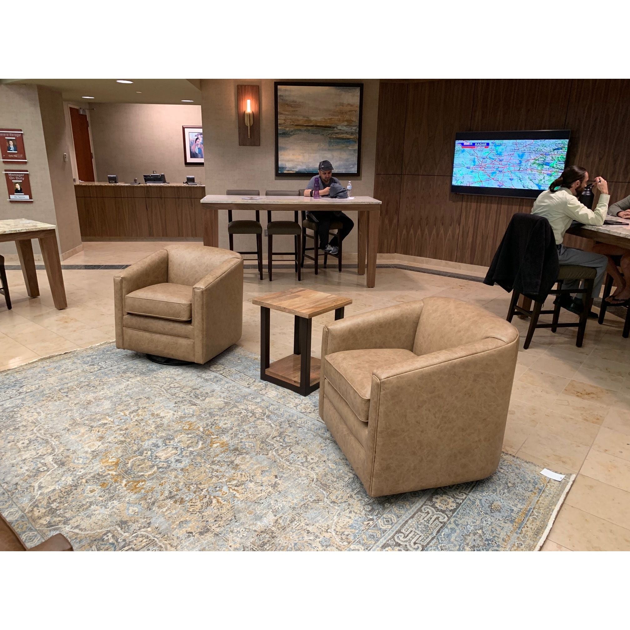 Palomino Leather Swivel Glider