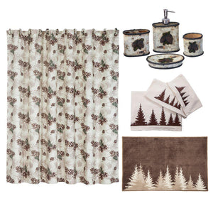 Birch Pinecone 9-PC Bath Accessory and Clearwater Pines Towel Set