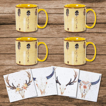 Load image into Gallery viewer, Desert Skull or Large Arrow Bohemian Mugs and Coasters Set