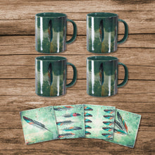 Load image into Gallery viewer, ossed Feather  Mug &amp; Saguaro Cactus Coaster 8 PCS Set