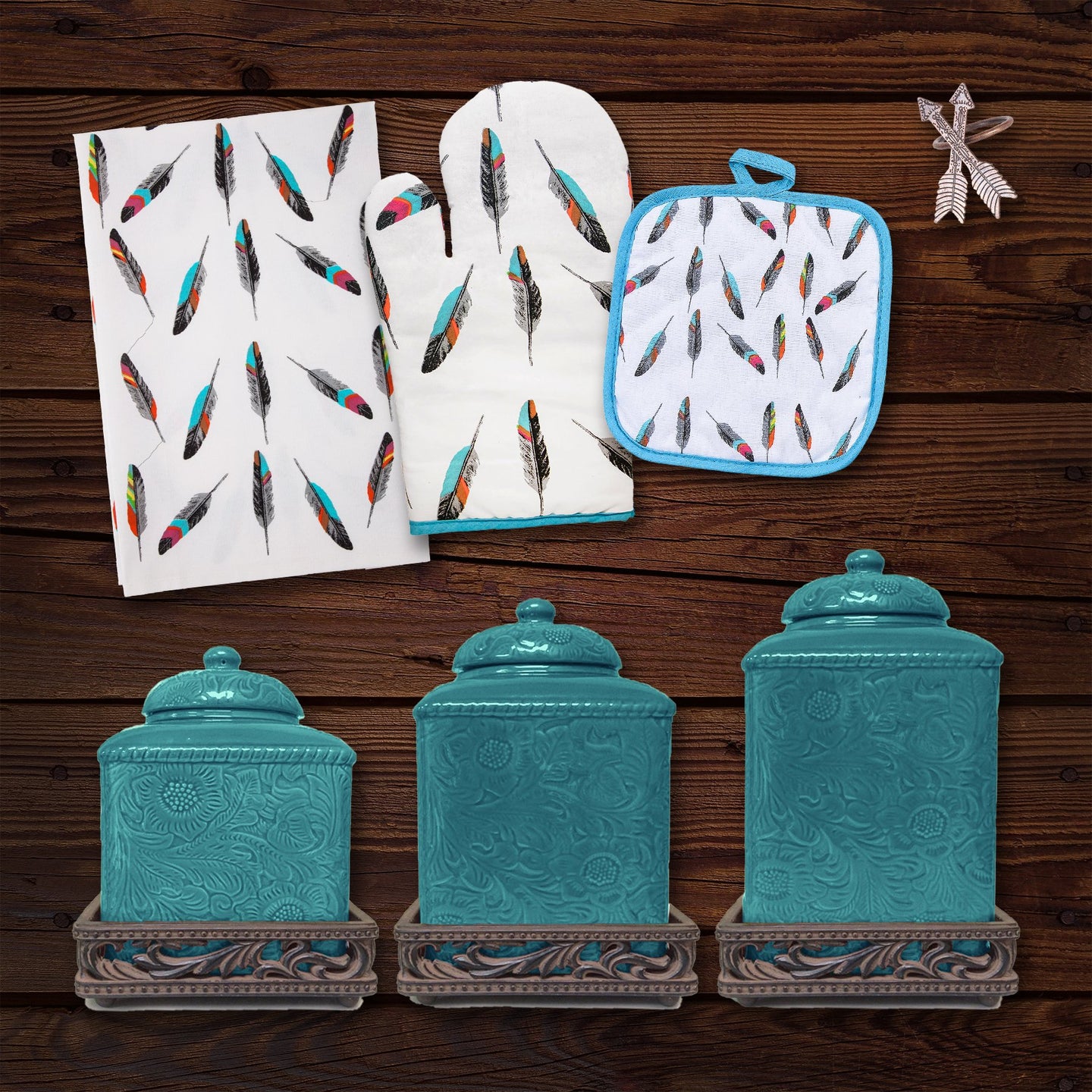 turquoise canister set