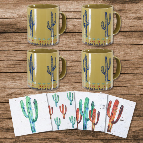 Cactus Coffee Mug and Coaster Set