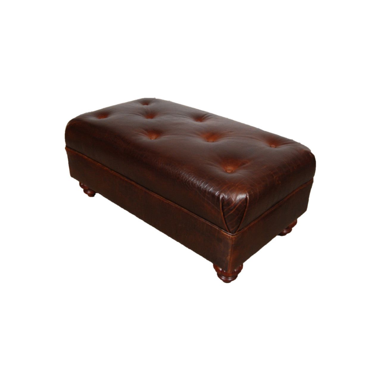large tufted leather ottoman