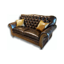 Load image into Gallery viewer, vintage leather loveseat