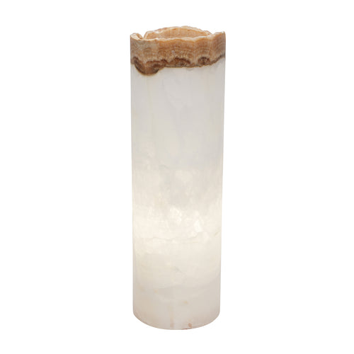 Medium Cylinder Natural Edge White Ice Lamp