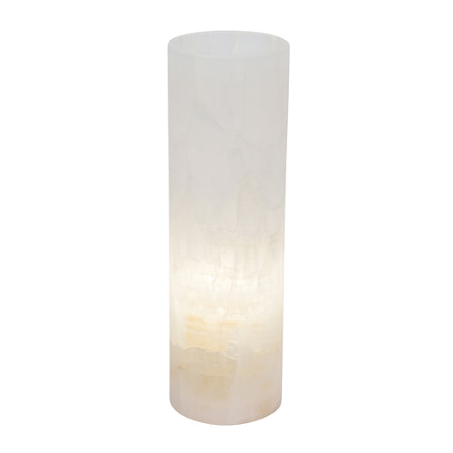 Medium Cylinder Smooth Edge White Ice Lamp