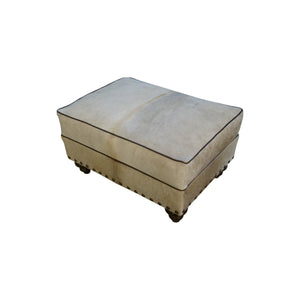 White online cowhide ottoman