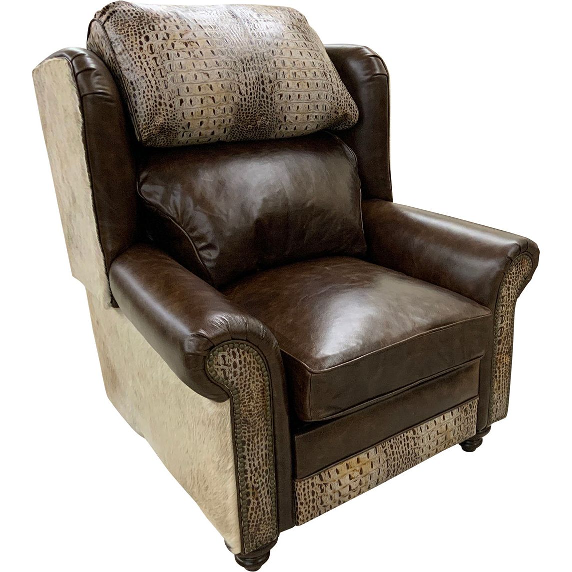 White Cowhide Recliner