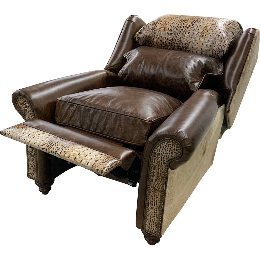 White Cowhide Recliner