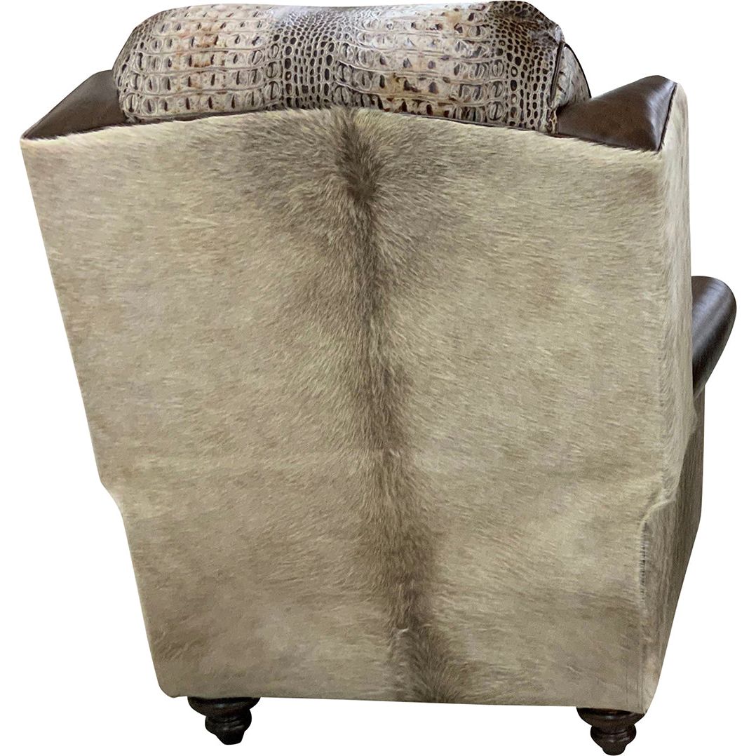 White Cowhide Recliner