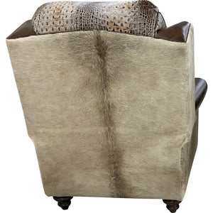 White Cowhide Recliner