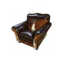 Load image into Gallery viewer, cowhide club chair