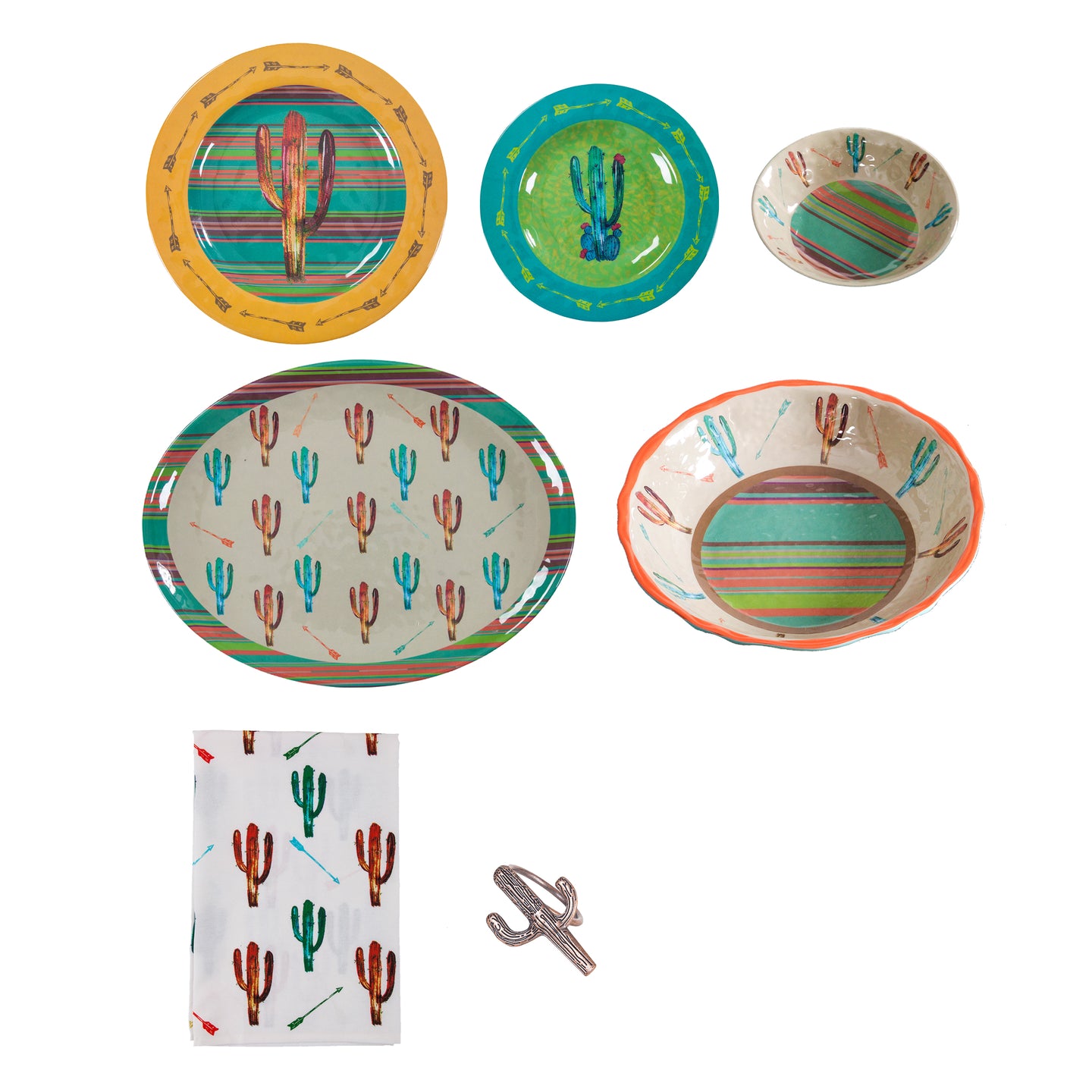 Cactus Melamine 25 PCS Dinnerware Collection – Great Blue Heron