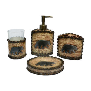 Rustic Bear 4 PCS Bath Accessory Set
