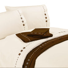 Load image into Gallery viewer, Embroidered Star Sheet Set