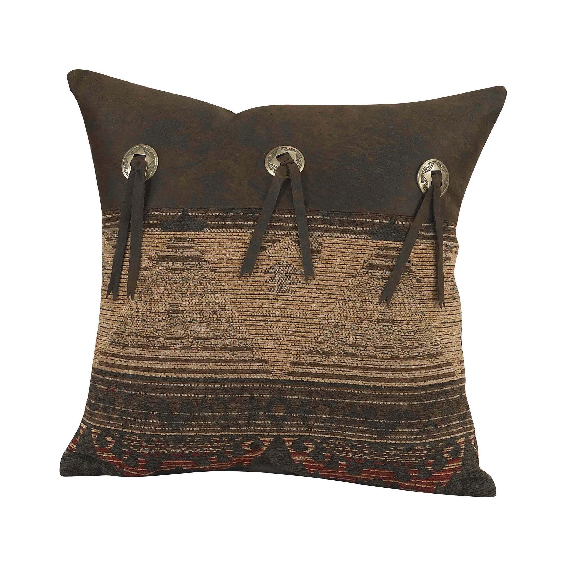 Sierra Square Pillow w/Conchos