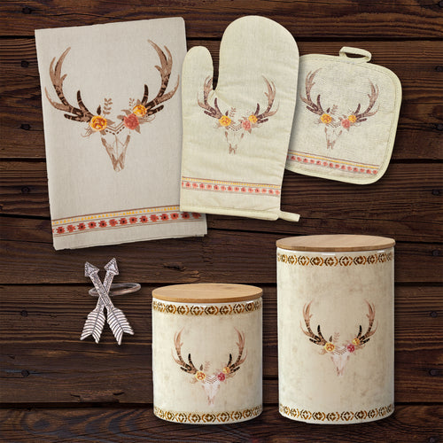 Skull/Floral Print and Design Canister Set