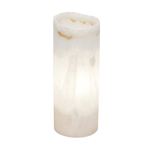 Small Cylinder Natural Edge White Ice Lamp