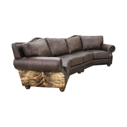 Split Rail Curved Sectional Sofa