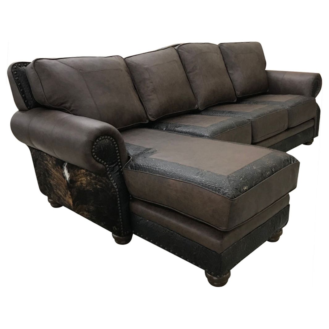 Split Rail Sectional w/Chaise Lounge