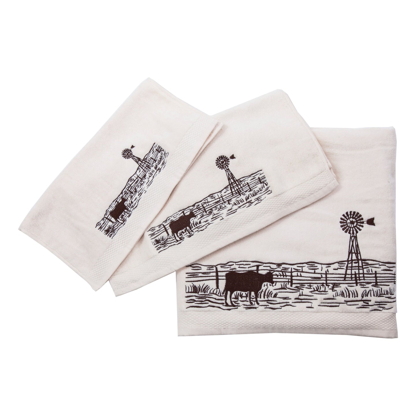 Embroidered Windmill Towel Set
