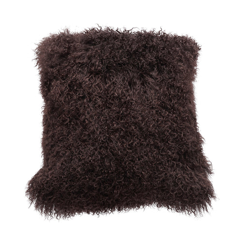 Tibetan Sheep Throw Pillow - Chocolate