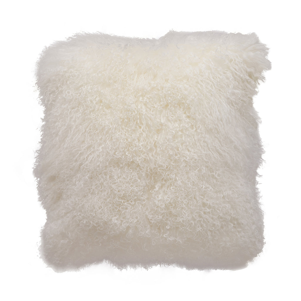 Tibetan Sheep Throw Pillow - White