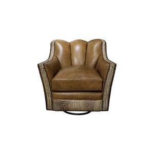 Twin Forks Leather Swivel Glider