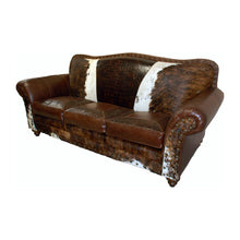 Load image into Gallery viewer, Vaquero 3 Cushion Western Cowhide Sofa