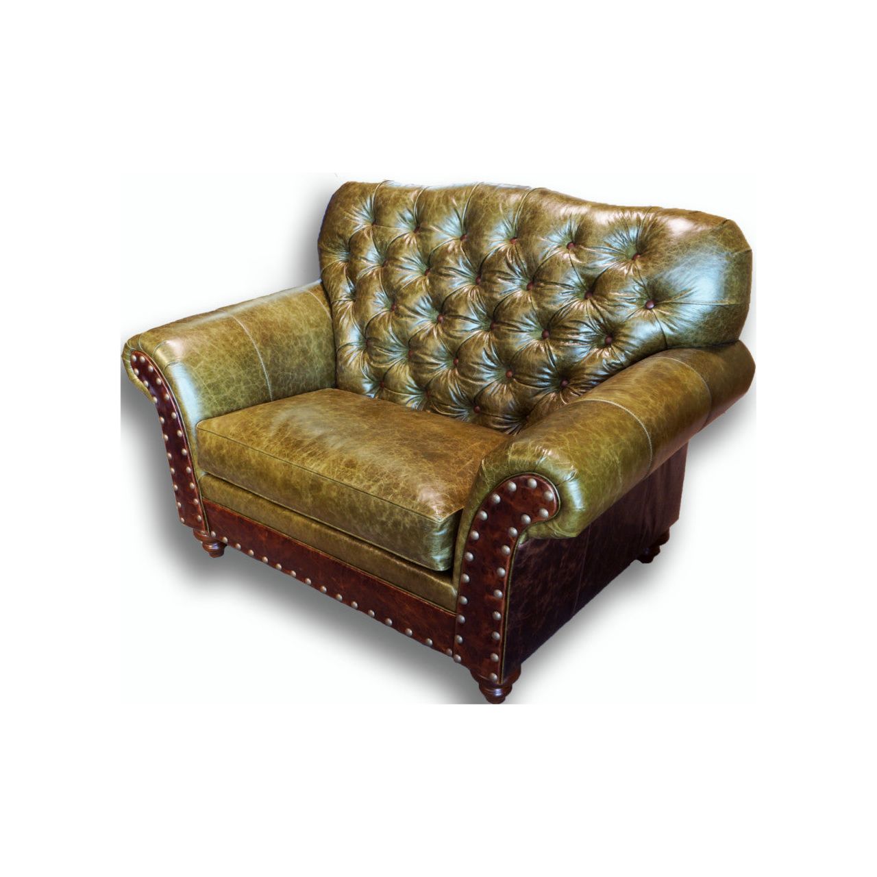 Tufted chair store and a half