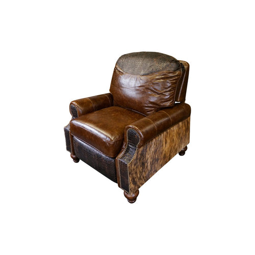 Western Leather Cowhide Recliner Great Blue Heron Furniture