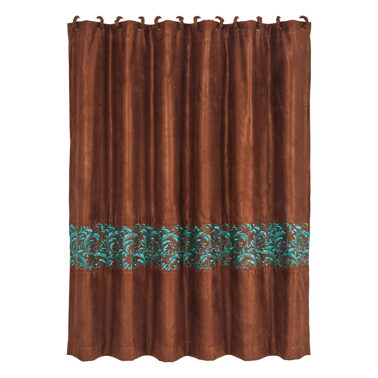 Wyatt Shower Curtain with Scroll Pattern