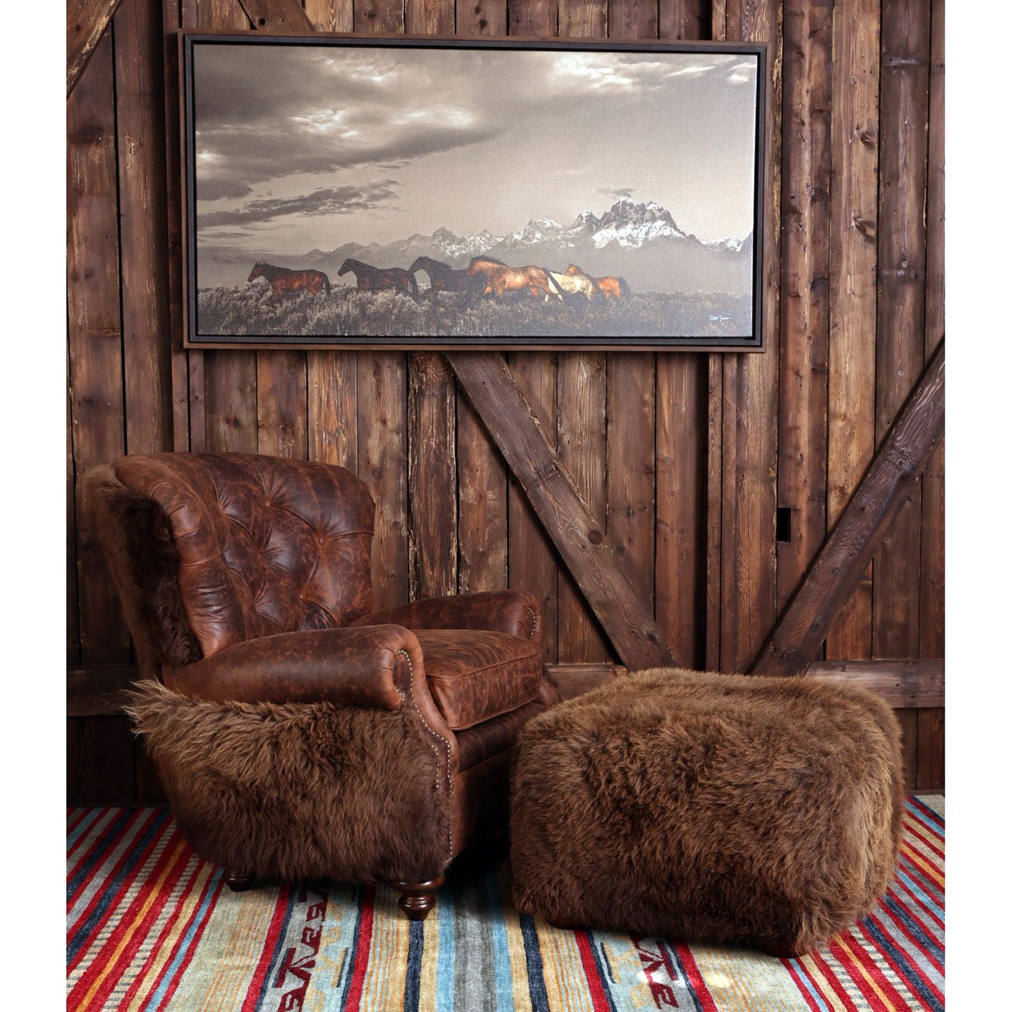 Yellowstone Buffalo Ottoman