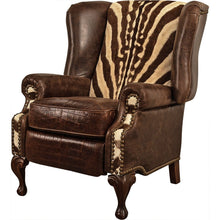 Load image into Gallery viewer, Zebra Wingback Recliner