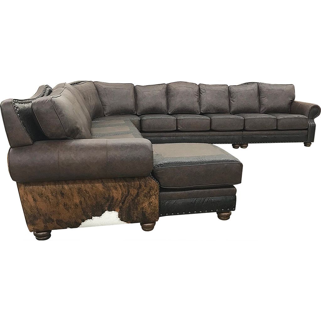 Cowhide Leather Sectional And Giant