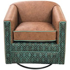 Southwestern Leather Swivel Glider
