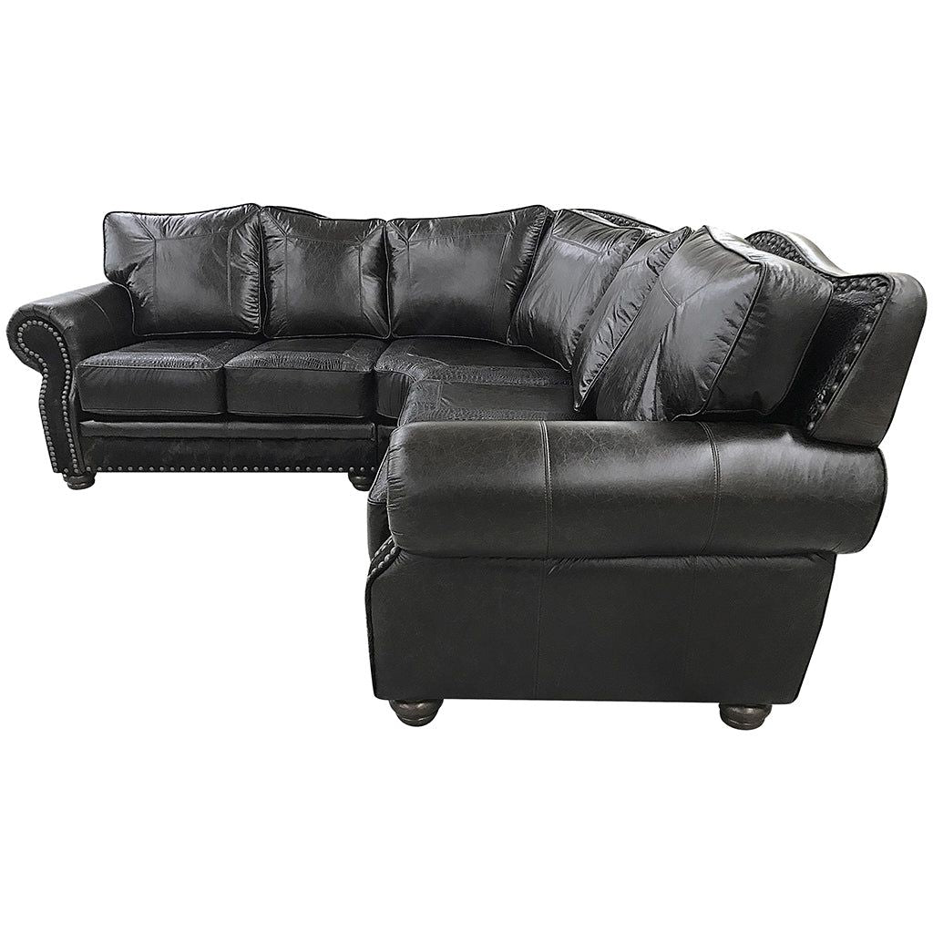 black leather sectional sofa