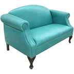 Southwestern Turquoise  Leather Settee