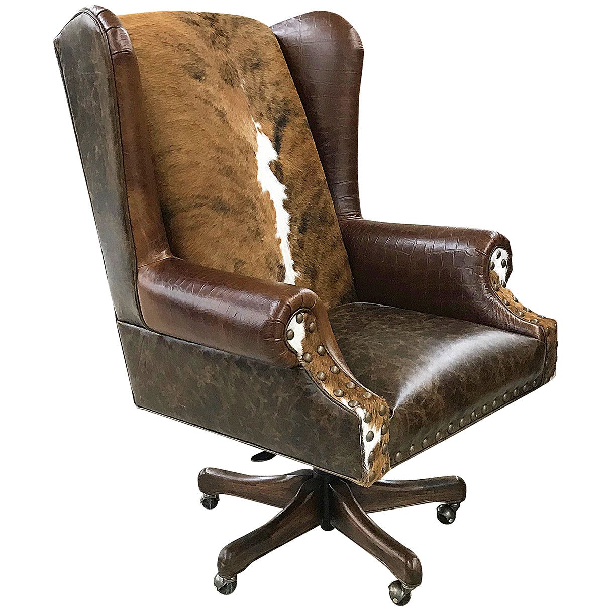 Faux cowhide best sale office chair