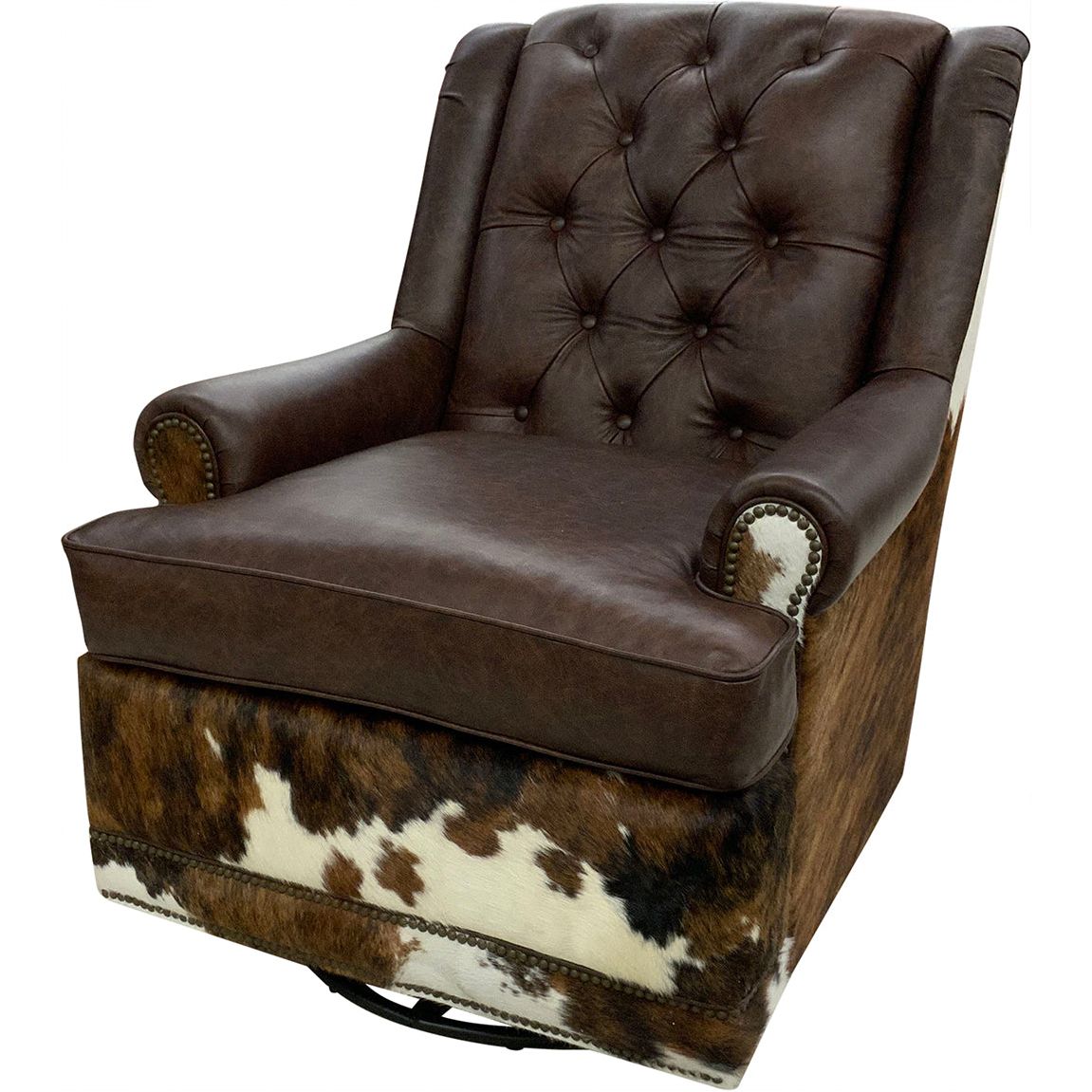 Split Rail Tallback Swivel Glider