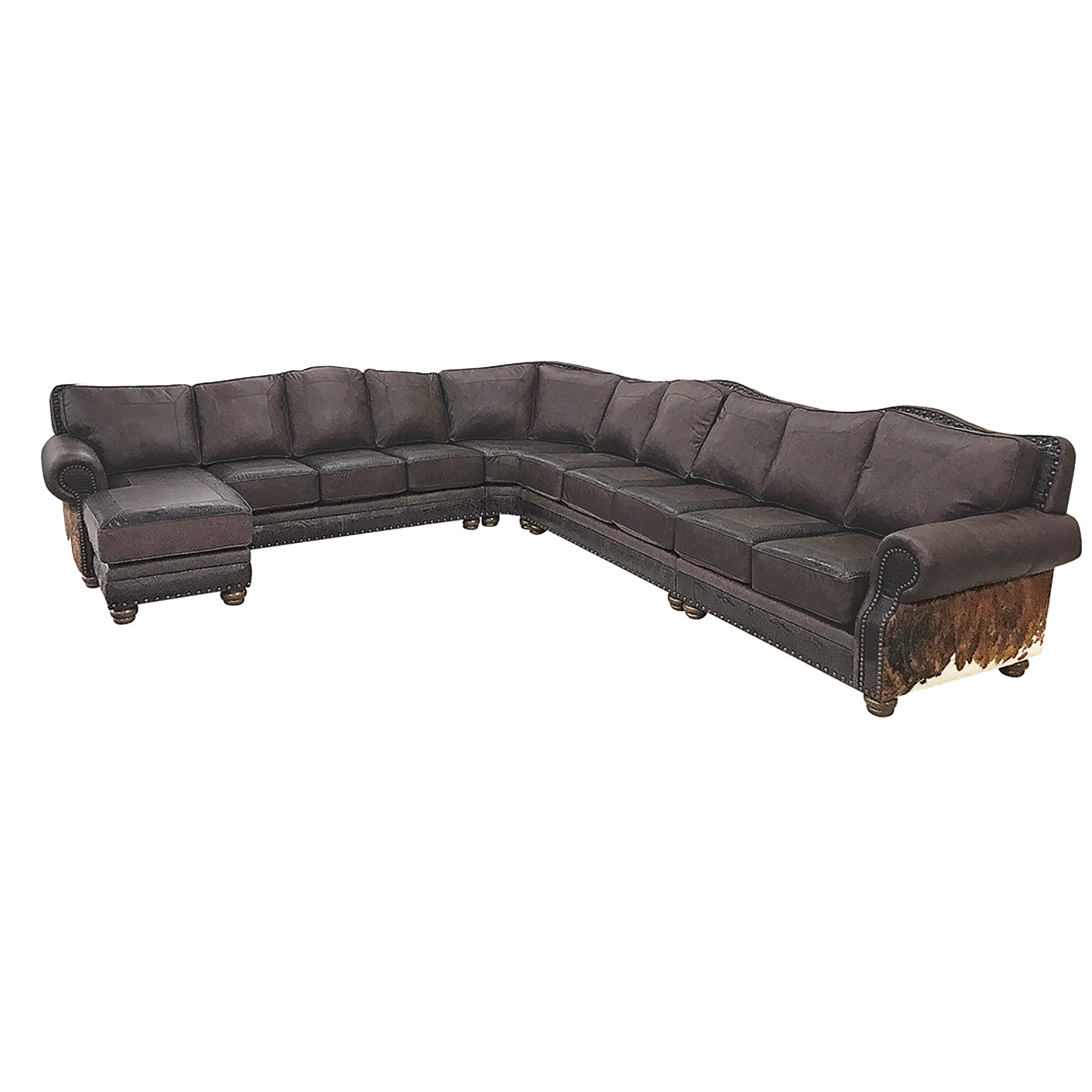 Split Rail Giant Cowhide Sectional
