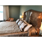 Handlebar H Cowhide King Headboard