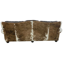 Load image into Gallery viewer, Split Rail 10 Foot 3 Cushion Western Cowhide  Leather Sofa