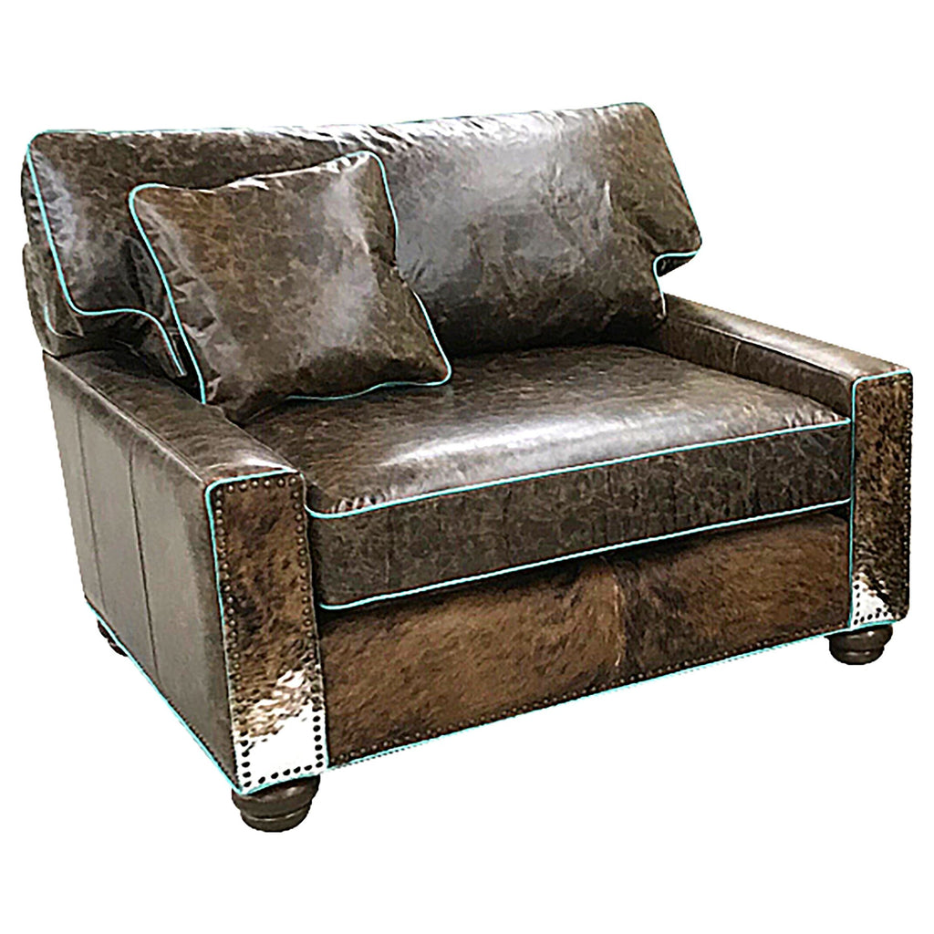 Salado Square Arm Cowhide Chair And 1/2