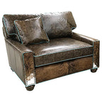 Salado Square Arm Cowhide Chair And 1/2